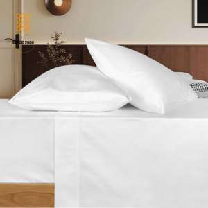 500tc Egyptian Cotton Khăn Trải Giường Màu Trắng dệt hiện đại bedsheet rắn giường dòng - Product Image 2