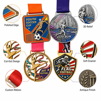 Médailles de récompense en métal personnalisées avec ruban pour le football, le volley-ball, le marathon, la danse artistique et divers événements sportifs