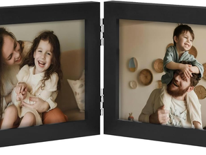 Cornice Fotografica in Legno a Doppia Cerniera, 4x6 Pollici, Pieghevole su Due Lati per Scrivania, Tavolo, Decorazione Casa - Product Image 1
