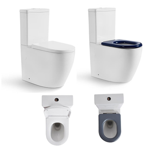 Inodoro WC ADA para discapacitados, sanitario, con capacidad para personas con movilidad reducida, tipo Tornado sin borde, con certificación CE, para baño independiente, <span class=keywords><strong>de</strong></span> acoplamiento compacto. - Product Image 1