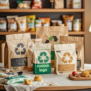 Eco PLA <b>Compostable</b> Stand up Pouch Custom Logo Biodegradable Ziplock Food Candy Nuts Tea Packaging Mylar <b>Bags</b> - Product Image 2