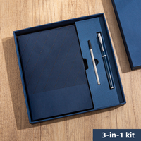 Ensemble cadeau de carnet promotionnel en gros personnalisé avec stylo, carnet en cuir PU vierge pour le bureau, journal A5 avec logo, avec boîte