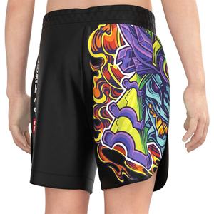 กางเกงขาสั้นพิมพ์ลายหน้าผีสำหรับนักมวยมวยไทย BJJ MMA - Product Image 6