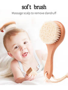 <span class=keywords><strong>Kit</strong></span> DE ASEO ecológico para recién nacidos, cepillo para el pelo infantil, cerdas suaves de pelo de cabra, cepillo de madera para bebé, juego de peine, suministros para el cuidado infantil - Product Image 3