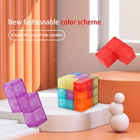 Ensemble de blocs de construction cubes magnétiques polyvalents à modélisation 3D pour enfants avec cartes de guidage en plastique durable
