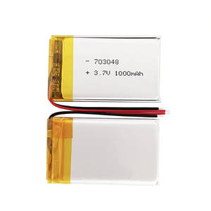 Batería de polímero de litio de <span class=keywords><strong>3</strong></span>,7 V y 1000mAh, batería Lipo de polímero de litio recargable 703048 con cables - Product Image 2