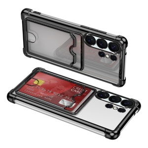 Custodia Antiurto con Porta Carte e Placcatura per Samsung <span class=keywords><strong>Galaxy</strong></span> S26 Edge S25 S24 S23 S22 Ultra Plus A56 <span class=keywords><strong>A53</strong></span> A35, <span class=keywords><strong>Cover</strong></span> Trasparente a Portafoglio - Product Image 1