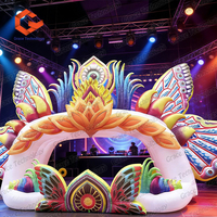 Scène extérieure gonflable, décoration de fond de scène DJ en forme de papillon, tente gonflable en forme de papillon pour les festivals de musique