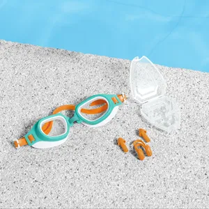 Bestway 26034 Профессиональные противотуманные Детские двойные линзы спортивные силиконовые плавательные очки для детей