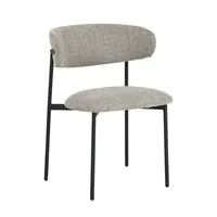 Chaise de salle à manger contemporaine en tissu gris clair, nouveau design, avec pieds en métal, pour la maison, le bureau et le bar à domicile