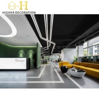 Bureau personnalisé avec logo, poste d'accueil, station de thé, chaise de bureau lounge, chaise pour le personnel avec bande lumineuse LED