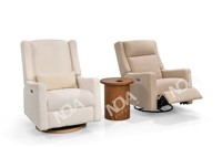 Fauteuil inclinable électrique moderne en tissu bouclé avec port USB, fauteuil pivotant à bascule pour chambre d'enfant