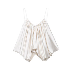 Top de Verano para Mujer, Color Sólido, Plisado, a la Moda - Product Image 2