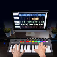 Harga Grosir Keyboard Controller Mini Piano Drum Pad Studio Portable Warna-warni 25 Tombol USB Midi Keyboard