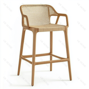 Taburetes de Bar tejidos de ratán de madera de fresno de estilo nórdico, sillas de Bar modernas de lujo para Cocina - Product Image 3