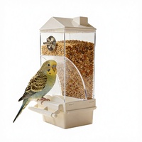 Mangeoire automatique en plastique pour perroquets avec fonction de séparation des grains, grande capacité, anti-déversement, distributeur de nourriture à alimentation lente pour oiseaux, forme carrée