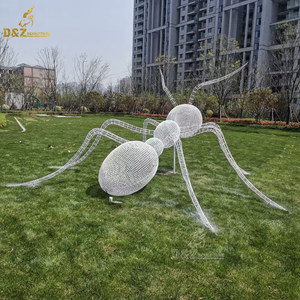 Sculture animali della rete metallica della formica dell'acciaio inossidabile della decorazione del prato all'aperto fatte a mano di alta qualità - Product Image 6