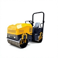 Mini-compacteur vibrant routier de 1 tonne, compresseur d'asphalte hydraulique à double tambour, rouleau tandem pour la réparation des allées, des trottoirs et des chemins