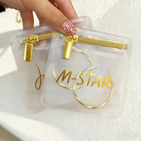Sacs d'emballage pour bijoux personnalisés en vrac, durables, avec fermeture éclair en PVC pour colliers, boucles d'oreilles et bracelets