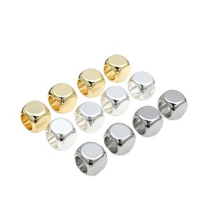 Gold And Silver Square <b>Spacer</b> Beads For DIY Jewelry Making 8mm Cube Bead Findings - Product Image 5
