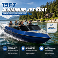 Bateau à réaction professionnel en aluminium Kinlife 15FT, bateau à réaction compact pour la mer avec moteur in-bord et pompe à jet pour les activités nautiques en plein air