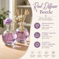Diffuseur à bâtonnets en verre transparent, ambré ou fumé, compatible avec les bâtonnets en rotin, pour emballage de coffrets cadeaux, approvisionnement en gros, projets créatifs et cadeaux