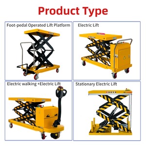 Yigong 1m Manual Hydraulic <strong>Scissors</strong> Lift 2000kg Capacity Small Flatbed <strong>Cart</strong> Mobile <strong>Elevator</strong> Simple Push Lifting Machine - Product Image 2
