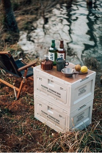 50L <strong>Camping</strong> Outdoor Activity Car <strong>Storage</strong> Home Sorting Wooden Lidded Folding <strong>Storage</strong> <strong>Box</strong> - Product Image 5