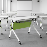 Table de formation pliante au design simple avec roulettes, grande table de conférence combinable pour bureau, formation et réunion