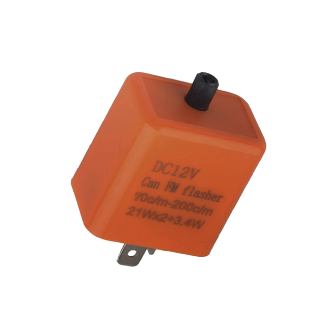 12V 2-Pin Sealed 20A Adjustable Frequency LED Flasher Relay High Quality ABS Plastic Model 7S-DC-12V-KT