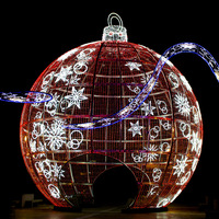 Nouvelle Tendance 2026 : Décorations Extérieures Géantes de Noël, Mariage et Halloween avec Arche Lumineuse LED Thème Luxe, Boules de Noël en PVC IP65 de Haute Qualité