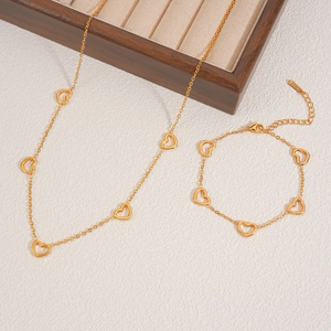 Pulsera de Acero de Alta Calidad para Mujer, Conjunto de Collar de Acero Inoxidable Simple, No se Destiñe, Joyería Ligera y Duradera - Product Image 6