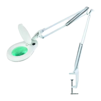 Magnifier LED Desk Lamp with Clamp Flexible Spring Arm Magnifying Glass Work Light Hands-Free for Eyelash Extension Jewelry