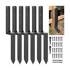 Picchetti di Ancoraggio Rimovibili in Acciaio Rinforzato per Recinzioni, Riparazione Pali Inclinati in <span class=keywords><strong>Legno</strong></span>, Picchetti da Terra Resistenti per Riparare Supporti Rovinati o Inclinati - Product Image 1