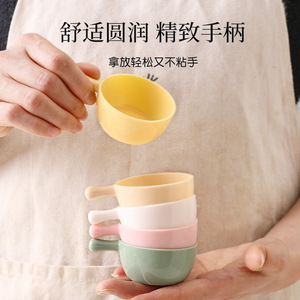 Mini Plastic Condiment Dish With Handle Round Solid Color For <b>Sauce</b> Seasoning Hot <b>Pot</b> Party Use - Product Image 1
