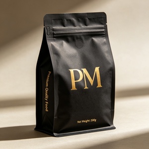 Eco-friendly Custom Printed Kraft Paper PLA Lined Zipper <b>Bag</b> <b>Compostable</b> Food Pouch for Roast Coffee Beans Packaging <b>bag</b> - Product Image 1