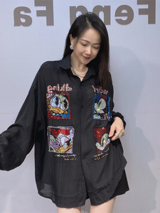 <span class=keywords><strong>Camicia</strong></span> Estiva da <span class=keywords><strong>Donna</strong></span> in Cotone e <span class=keywords><strong>Lino</strong></span>, Casual, Versatile, Colorata, Traspirante, con Protezione Solare, Maniche Lunghe, Stile Comodo e Morbido - Product Image 3