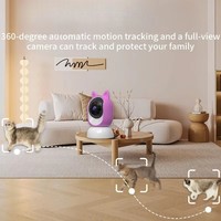 Caméra interactive pour animaux de compagnie avec jouet laser, PTZ 360 degrés, audio bidirectionnel, moniteur WiFi pour chats et chiens, sécurité domestique - Vente flash