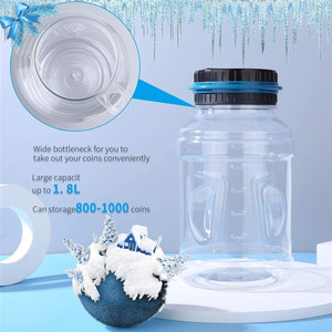 Tirelire numérique 1,8 L avec écran LCD pour compter les pièces de monnaie, tirelire pour argent liquide, pièces USD <span class=keywords><strong>et</strong></span> <span class=keywords><strong>EURO</strong></span>, coffre-fort pour défi d'épargne - Product Image 2