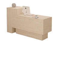 Bureau d'accueil moderne de luxe bicolore en bois massif pour hôtel, supermarché, hôpital, école, boutique de vêtements, bureau, facile à nettoyer