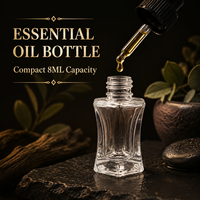 Flacon d'huile essentielle hexagonal vide avec logo personnalisé, 10 ml, 15 ml, avec bille roulante pour l'aromathérapie et le liquide anti-moustiques
