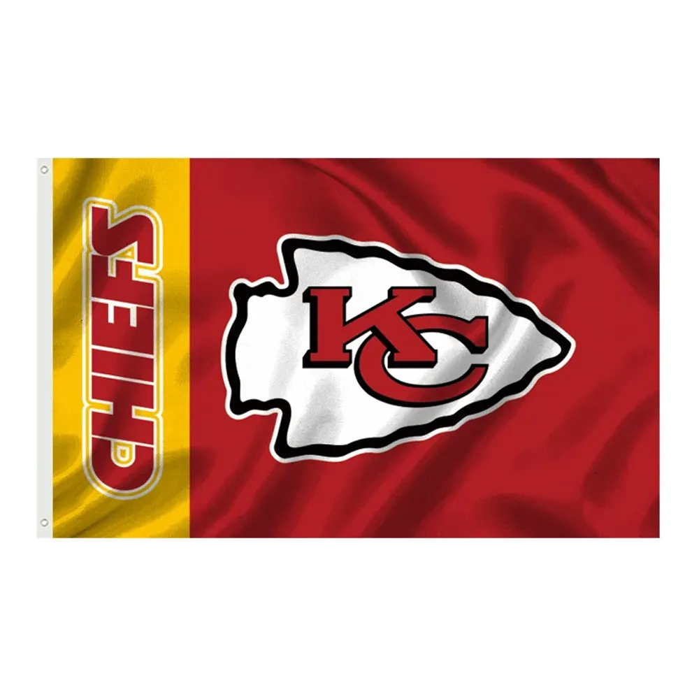 NFL kc chiefs Kansas City Chiefs Flag 3x5 ft 100% Polyester Utilisé dans les drapeaux personnalisés du Super Bowl Kansas City kc Chiefs