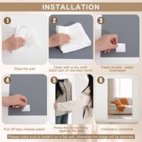 Modern Flexible Acrylic Self Adhesive Frameless Wall Mirror Rectangle Oversized Kid Safety Magnifying Mirror