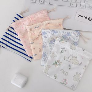 2025 оптовая продажа, Подарочная сумка для хранения цветов для девочек, холщовая косметическая сумка на шнурке, Большая вместительная сумка для украшений с цветами - Product Image 5