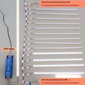 גוף אלומיניום הוביל מחרוזות אור שלב פנס עבור שליטה גוף האדם חישה התקנה קלה התקנה שחורה pcb 8 מ "מ רוחב הבית - Product Image 2