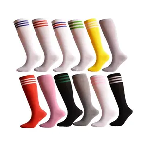 Bán buôn ba sọc Trắng ống Vớ đầu gối đồng phục trường trung học vớ cho phụ nữ - Product Image 1