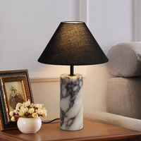 Lampada da Tavolo LED in Pietra di Lusso, Stile Italiano, per Camera da Letto, Comodino, Soggiorno, Studio, Hotel, Uffici