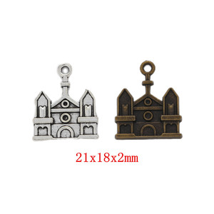 Dijes Metálicos de Alta Calidad con Forma de Castillo en Miniatura, Colgantes Clásicos para Joyería, Dijes de Moda para Decoración de Bodas y Fiestas - Product Image 1