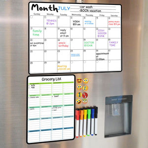 Pizarra Magnética Flexible y Plegable de Material PET para Refrigerador, Calendario Magnético Personalizado Mensual y Semanal, Pizarra Blanca - Product Image 6