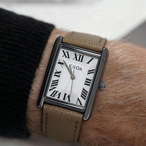 นาฬิกาข้อมือผู้ชายคุณภาพสูง CILOA, นาฬิกาควอตซ์ปรับแต่งได้, สไตล์มืออาชีพ, นาฬิกาควอตซ์ทรงสี่เหลี่ยมสีน้ำตาลกันน้ำ - Product Image 4